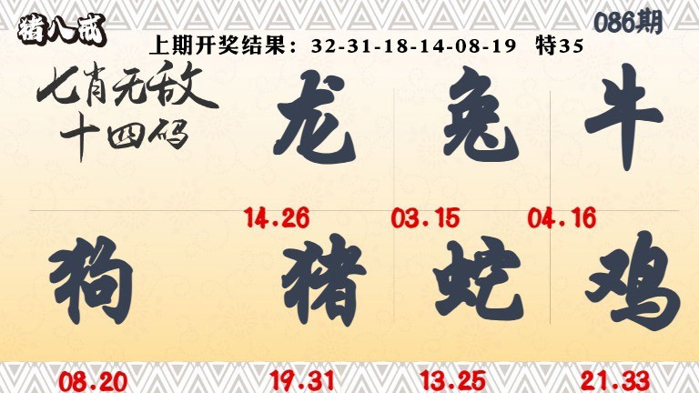 086期七肖无敌14码[图]