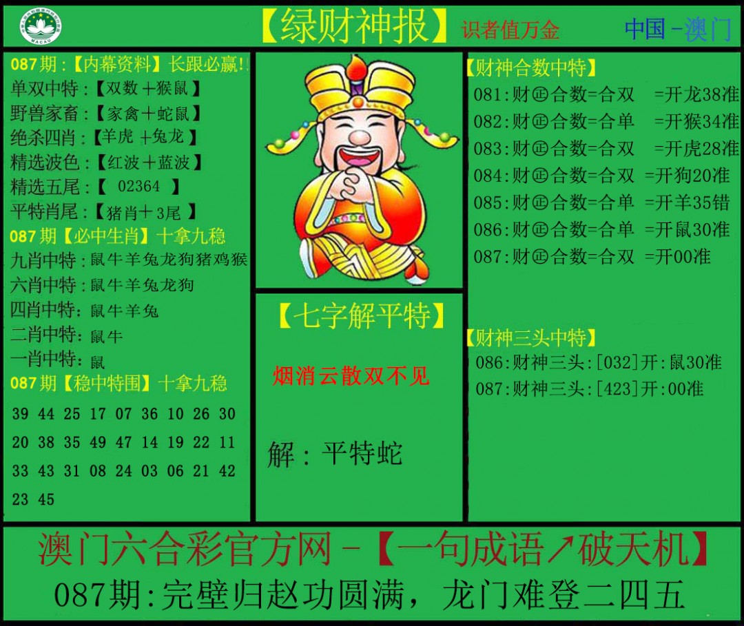 087期绿财神[图]
