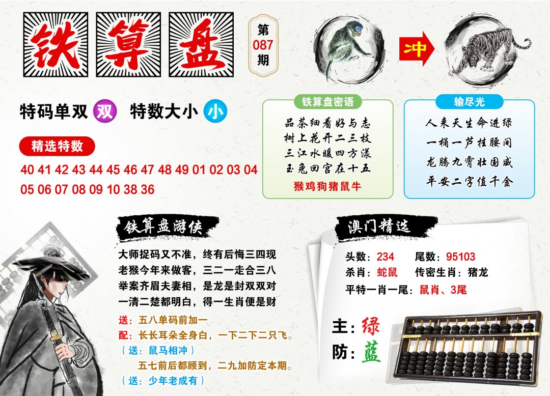 087期澳门铁算盘[图]