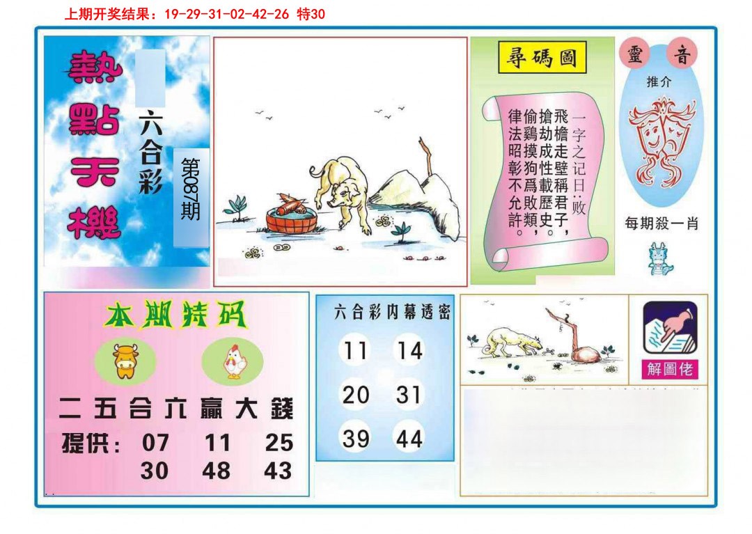 087期热点天机[图]