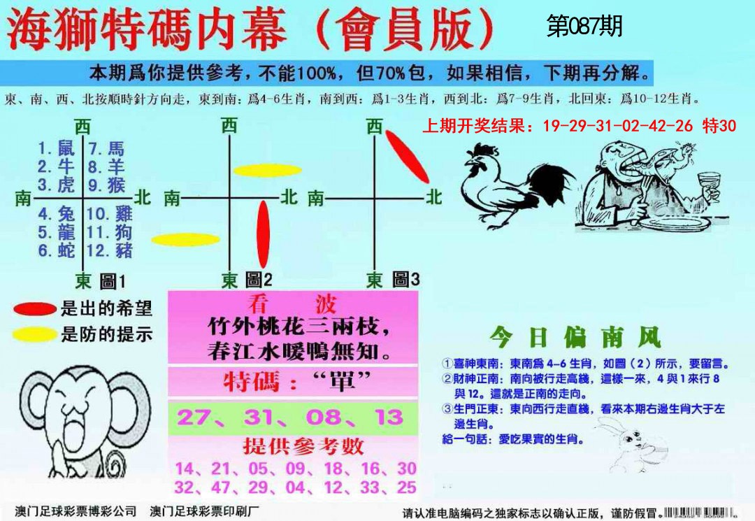 087期海狮特码会员报[图]
