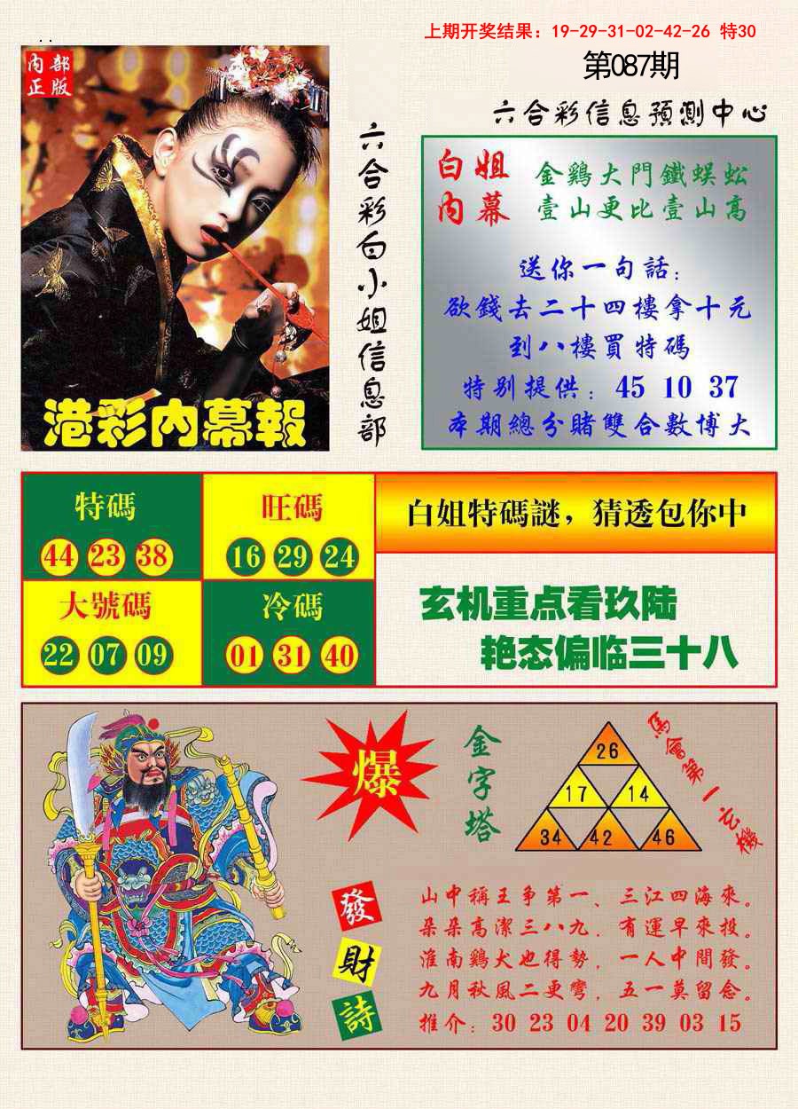 087期港彩内幕报[图]