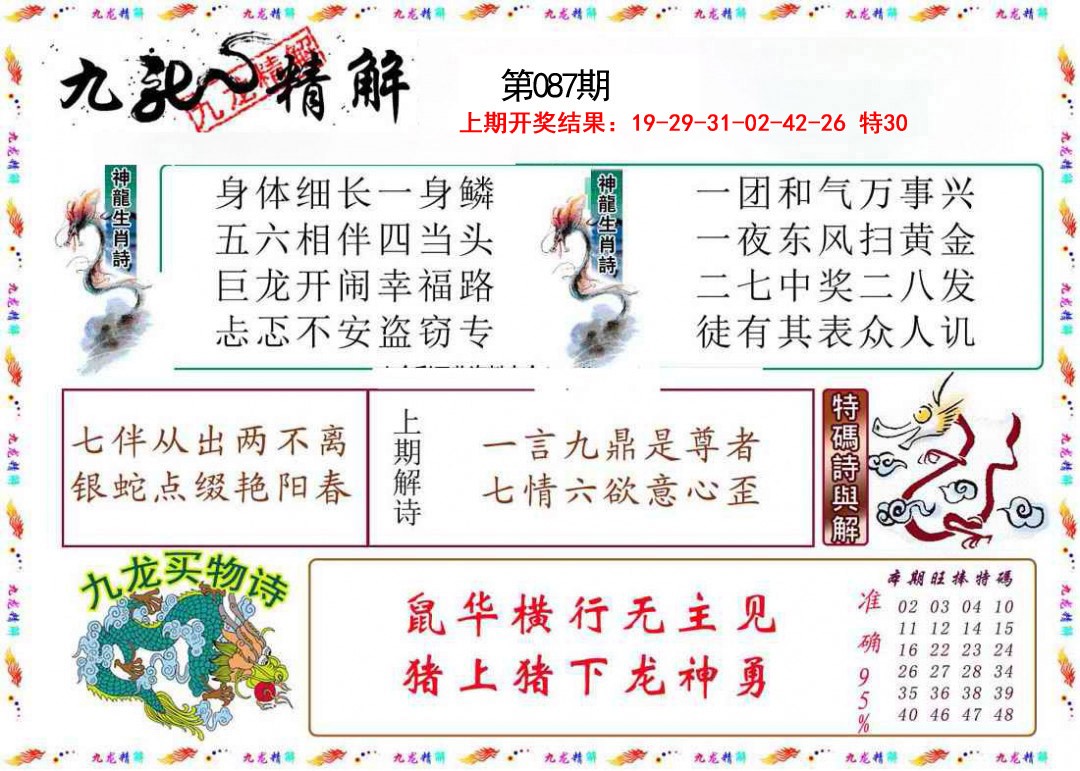 087期九龙精解[图]