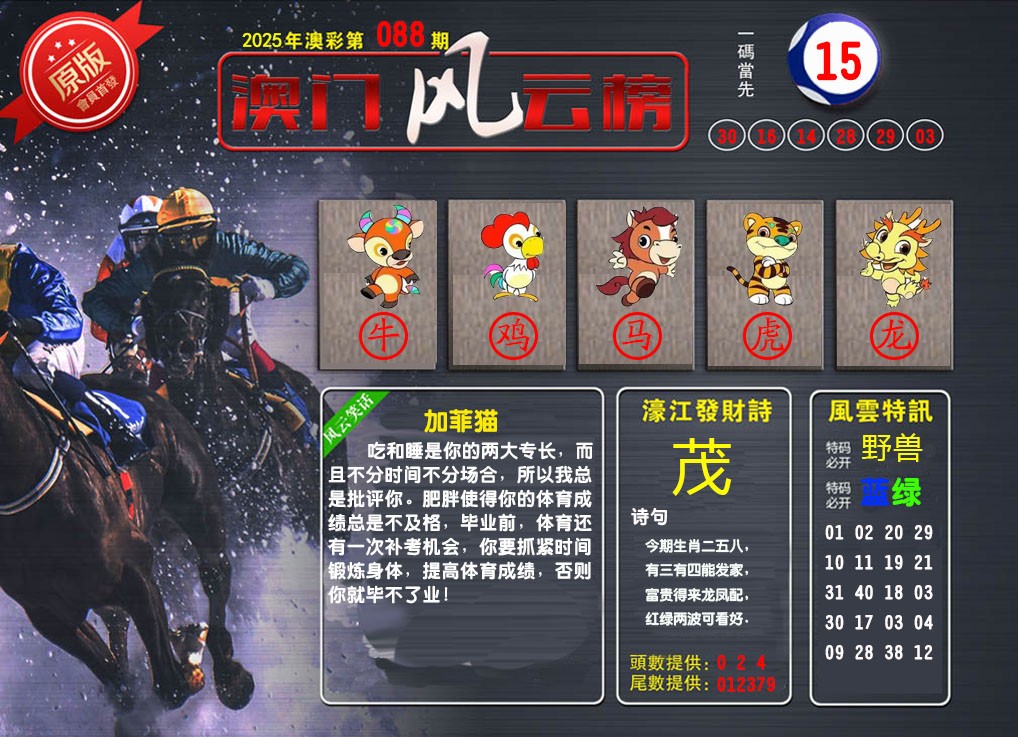 088期澳门风云榜[图]