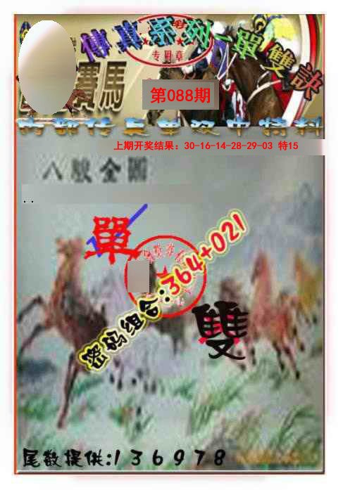 088期马会传真-单双诀[图]