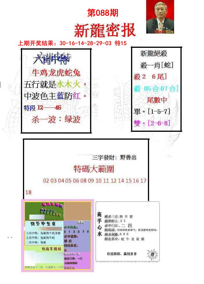 088期新龙密报[图]