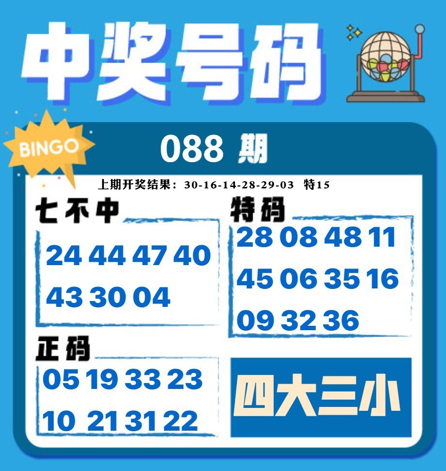 088期中奖号码[图]