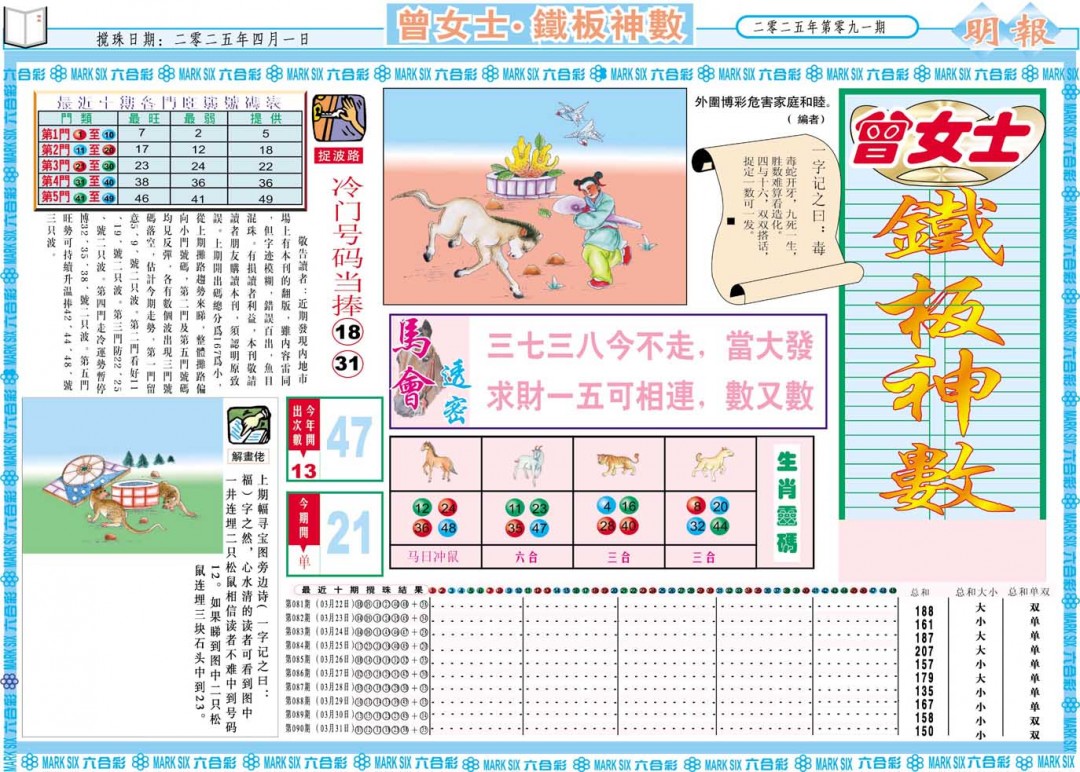 091期曾女士铁板神数A[图]