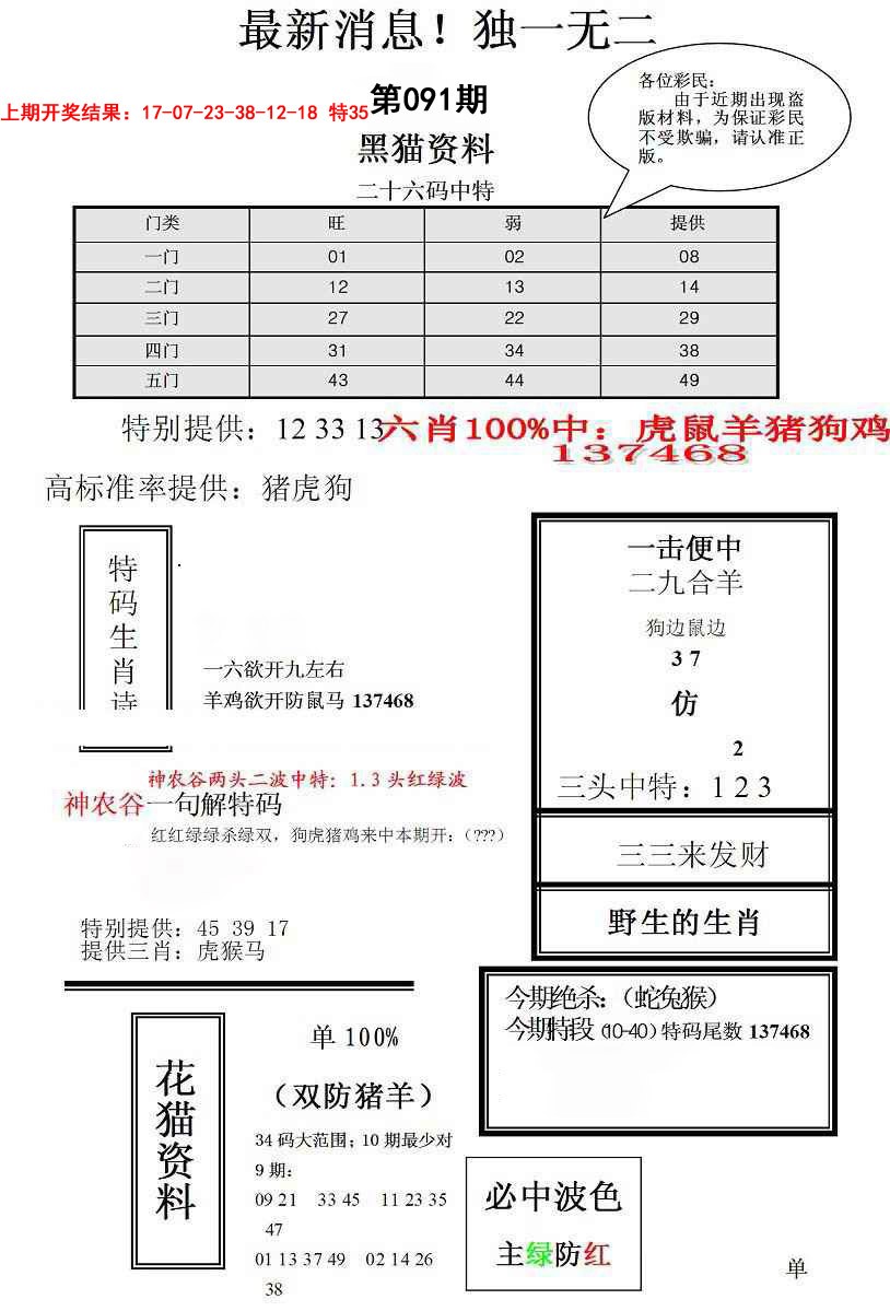 091期独一无二(正)[图]