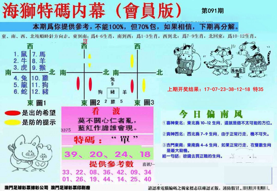 091期另版海狮特码内幕报[图]