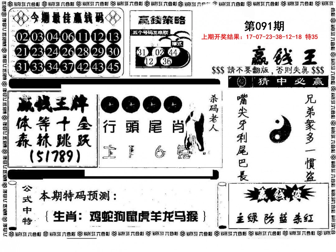 091期赢钱料[图]