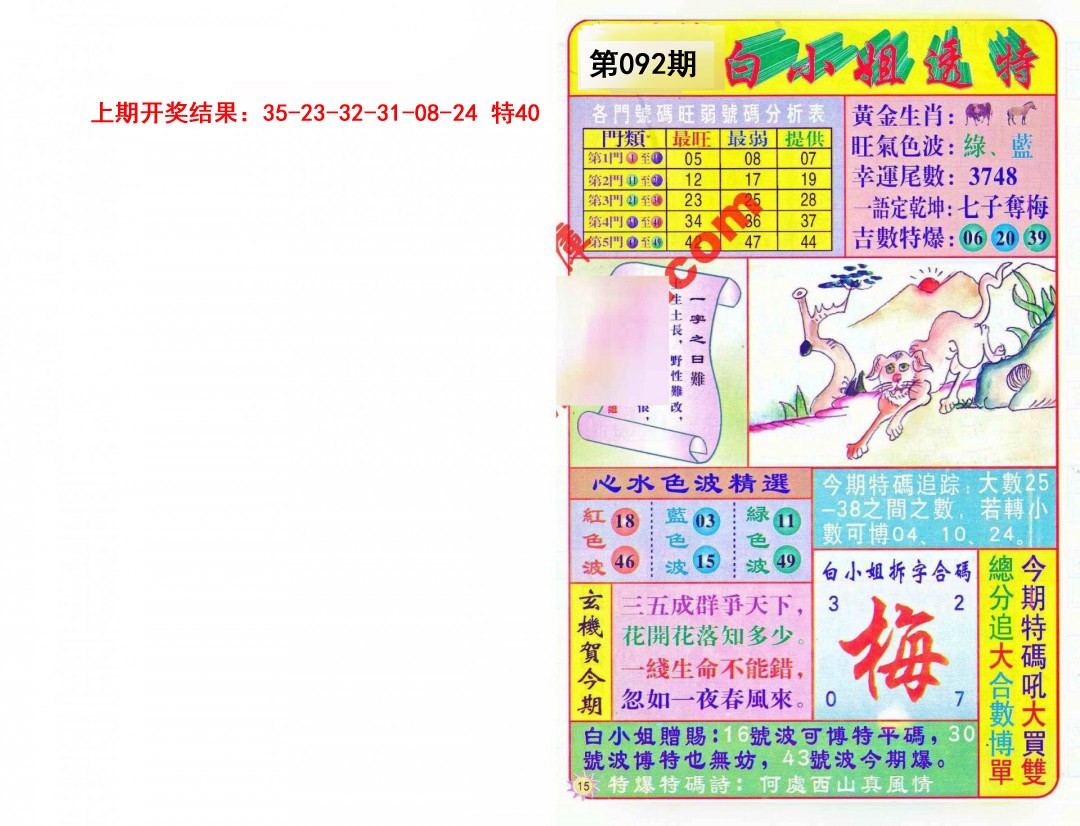 092期白小姐透特[图]