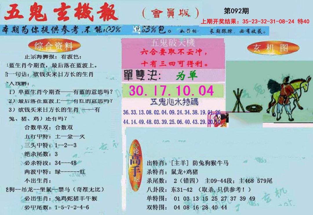 092期新五鬼玄机[图]