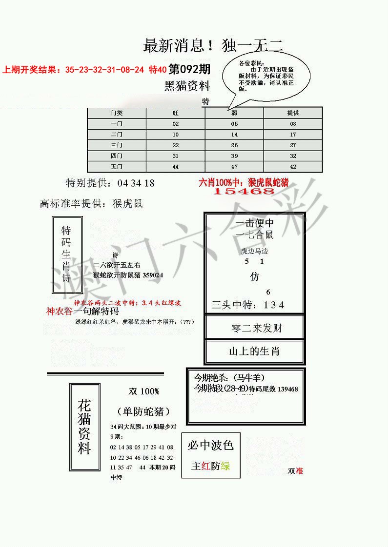092期独一无二(正)[图]