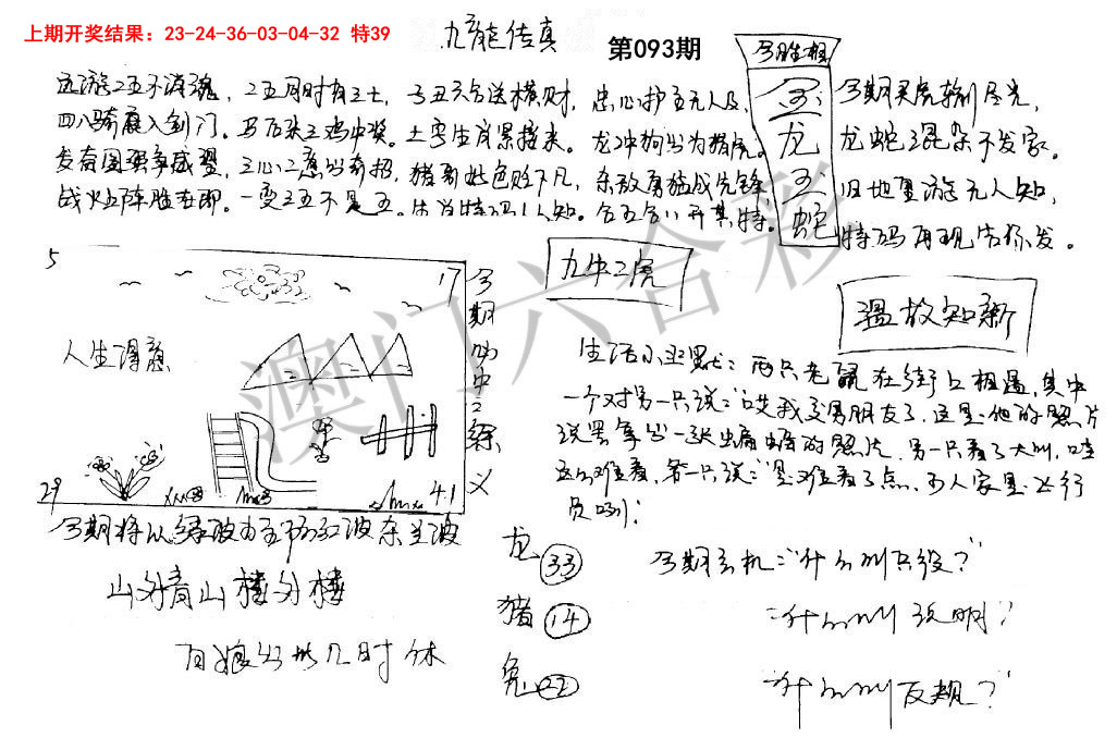 093期手写九龙内幕[图]