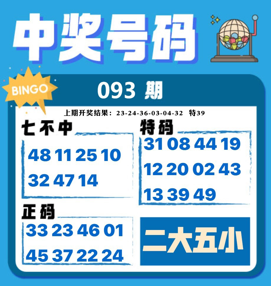 093期中奖号码[图]