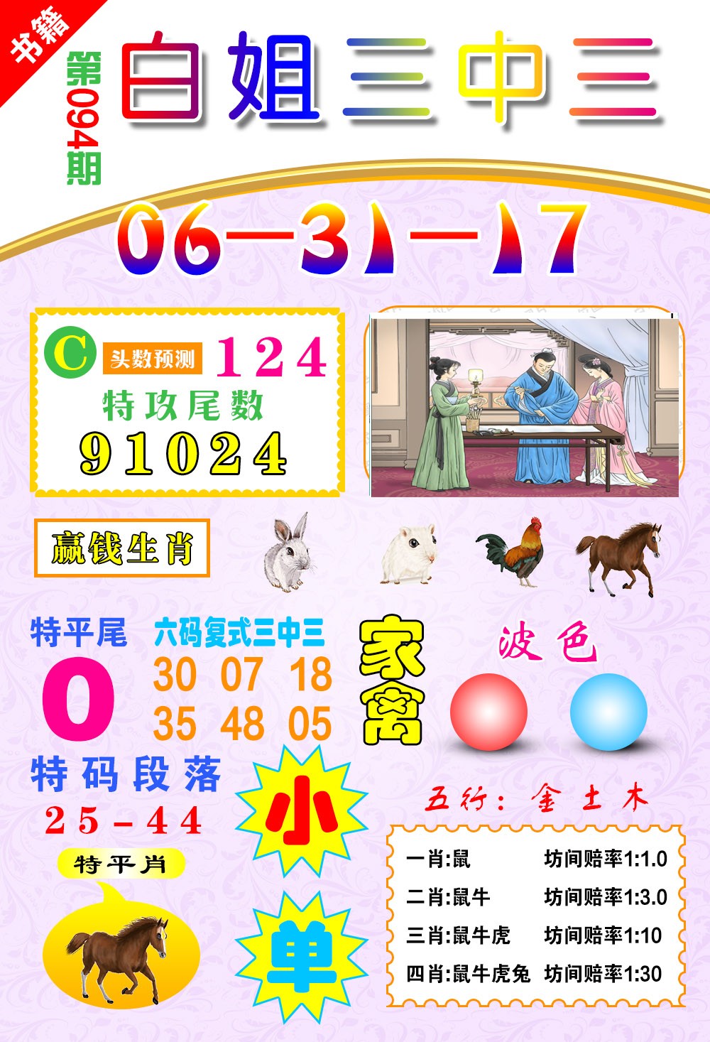 094期澳门白姐锦囊[图]