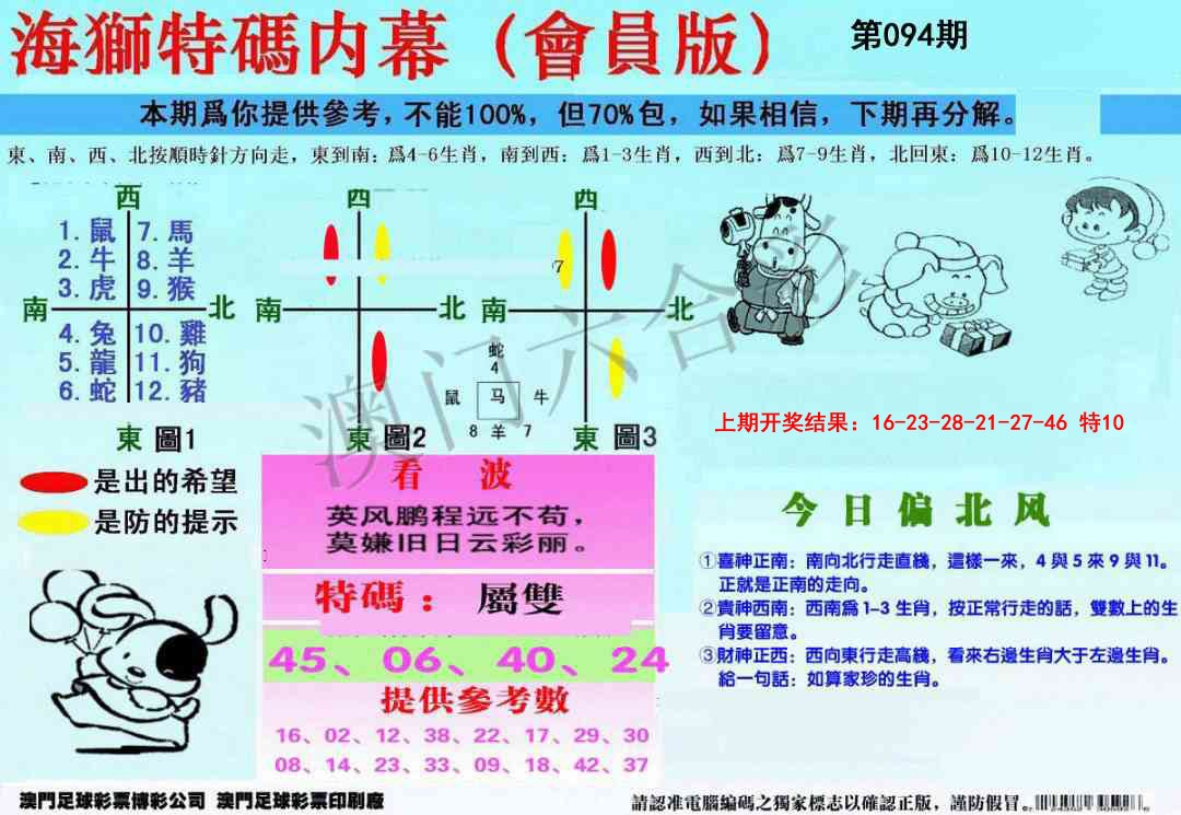 094期另版海狮特码内幕报[图]