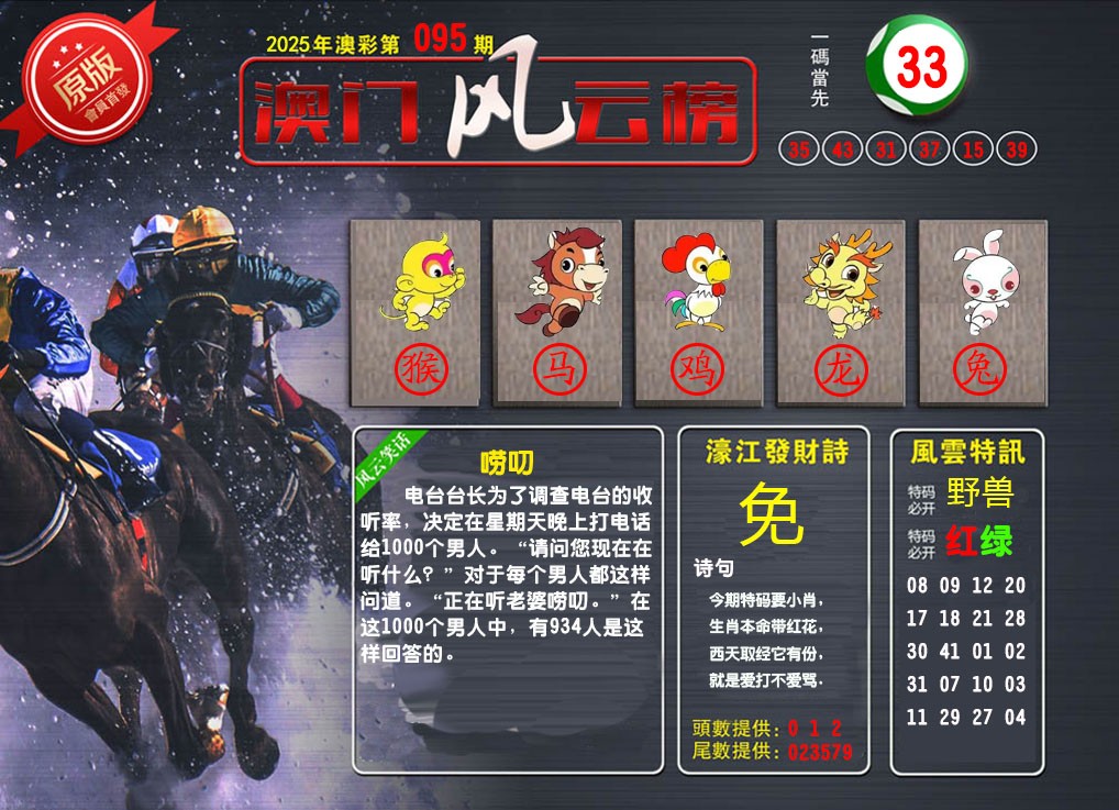 095期澳门风云榜[图]