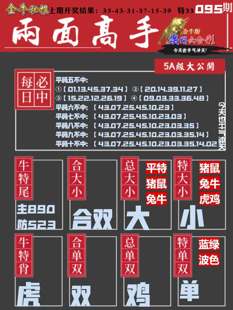 095期金牛两面高手[图]