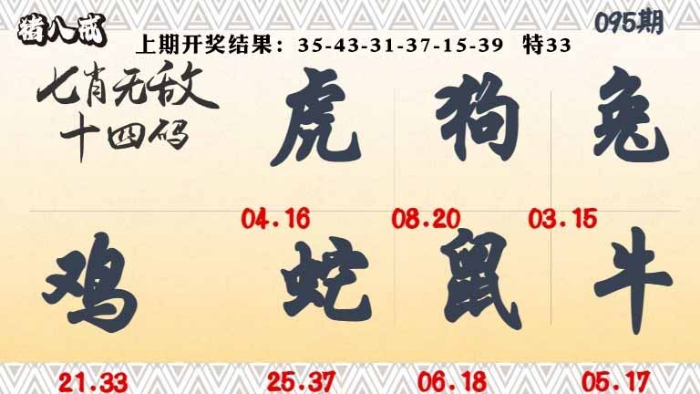 095期七肖无敌14码[图]