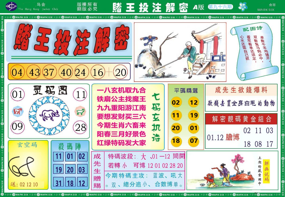 096期赌王投注解密[图]