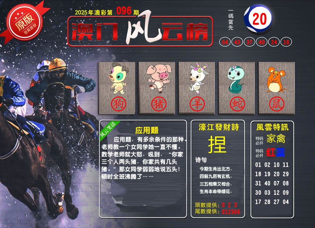 096期澳门风云榜[图]