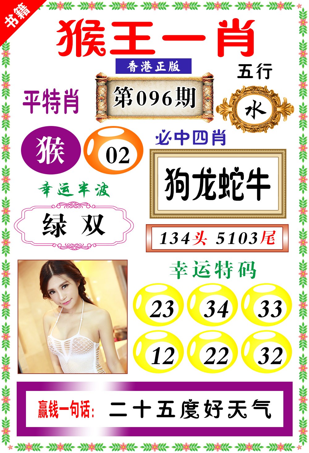 096期澳门猴王猴[图]