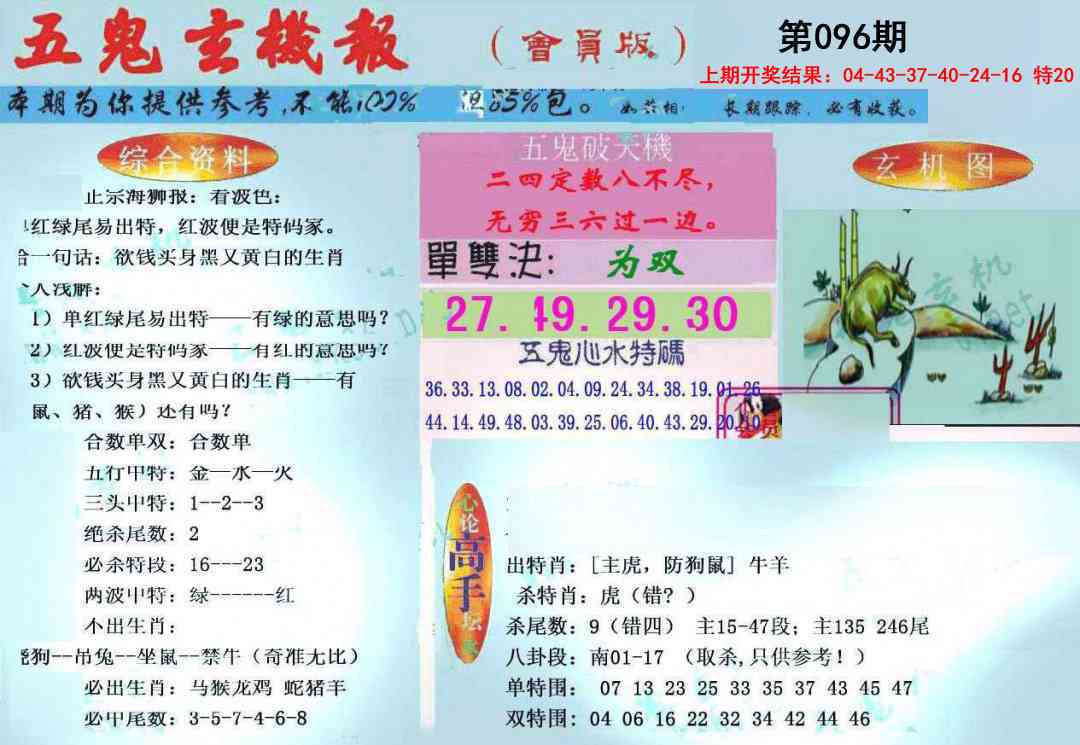 096期新五鬼玄机[图]