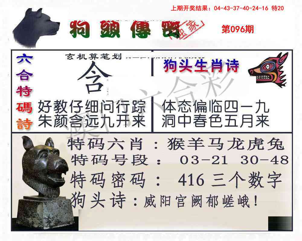 096期狗头传密[图]