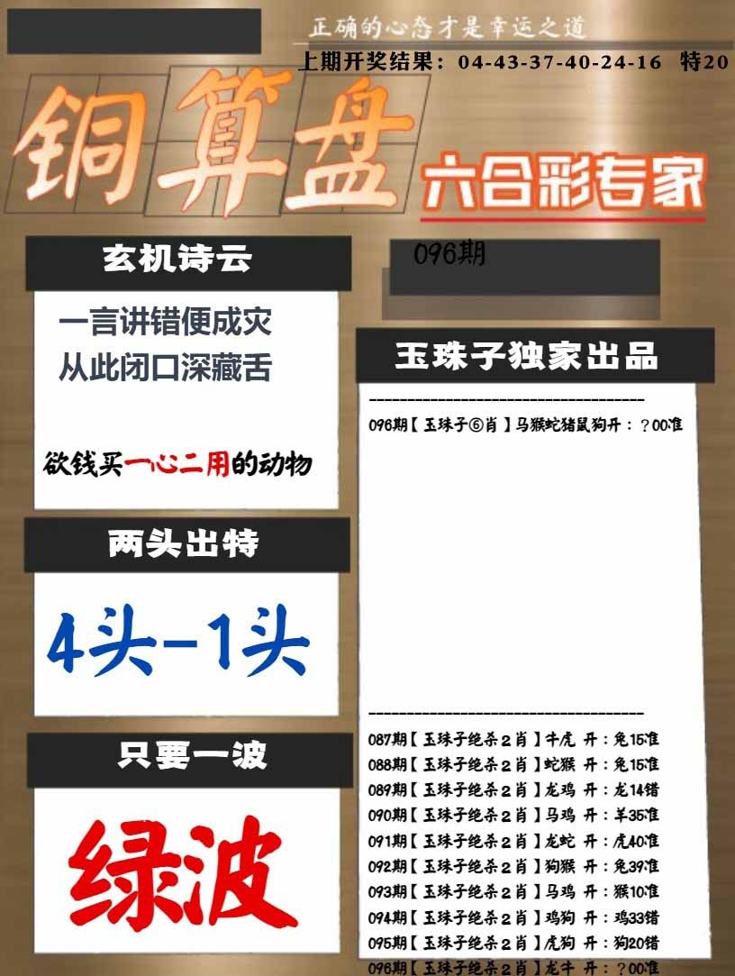 096期白小姐心水[图]