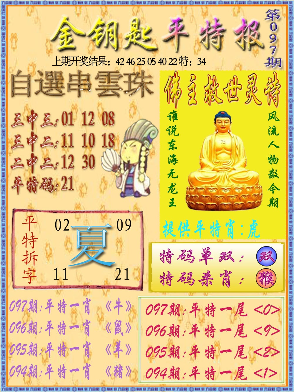 097期金钥匙平特报[图]