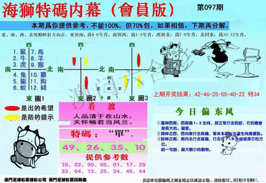 097期另版海狮特码内幕报[图]