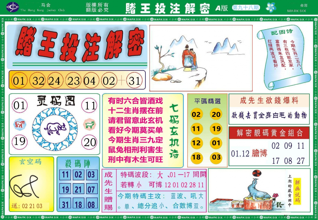 098期赌王投注解密[图]
