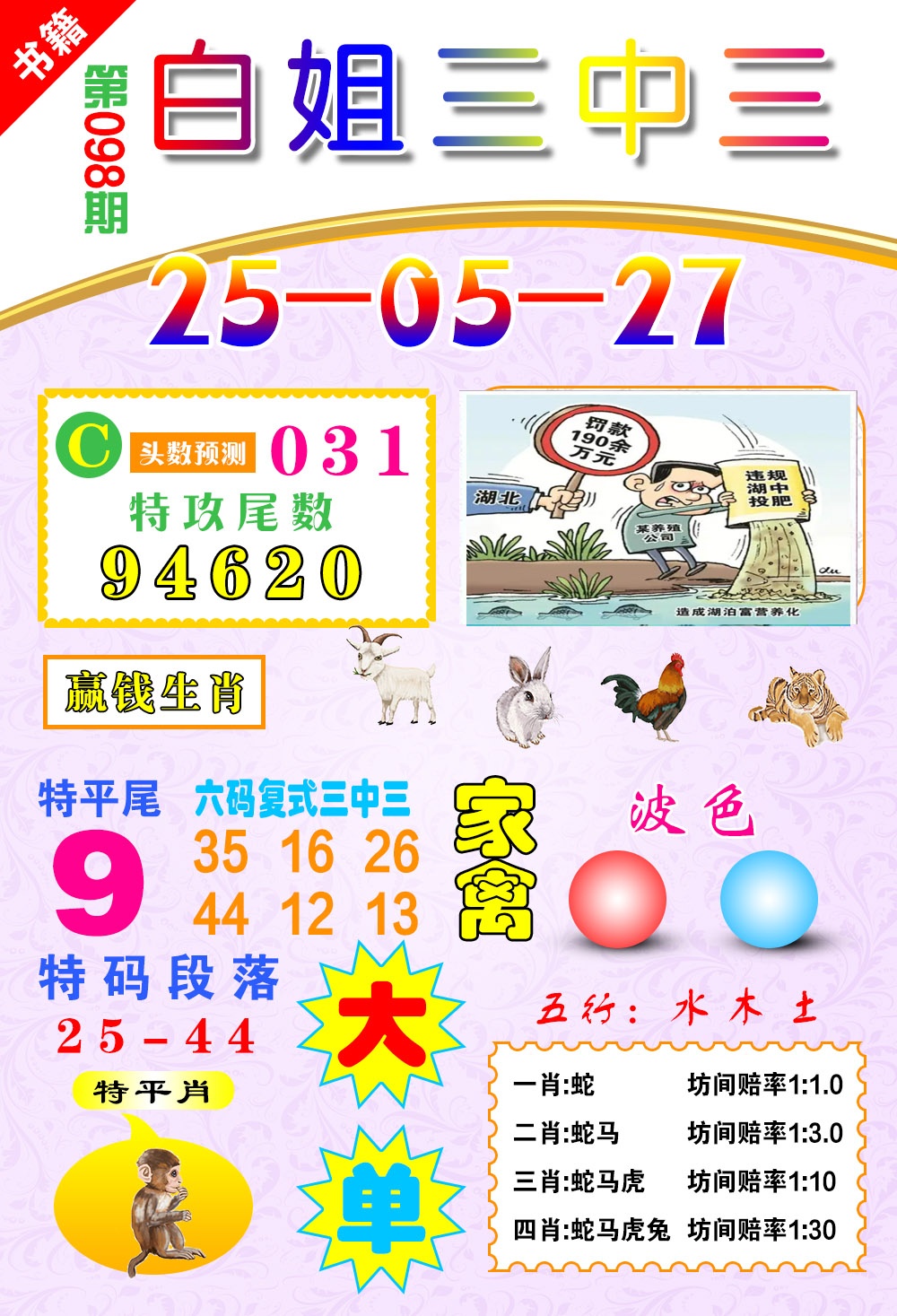 098期澳门白姐锦囊[图]