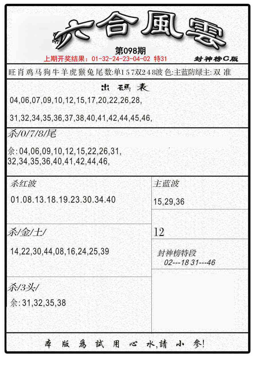 098期六合风云B[图]