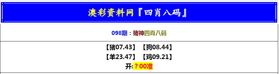 098期赌神四肖八码[图]