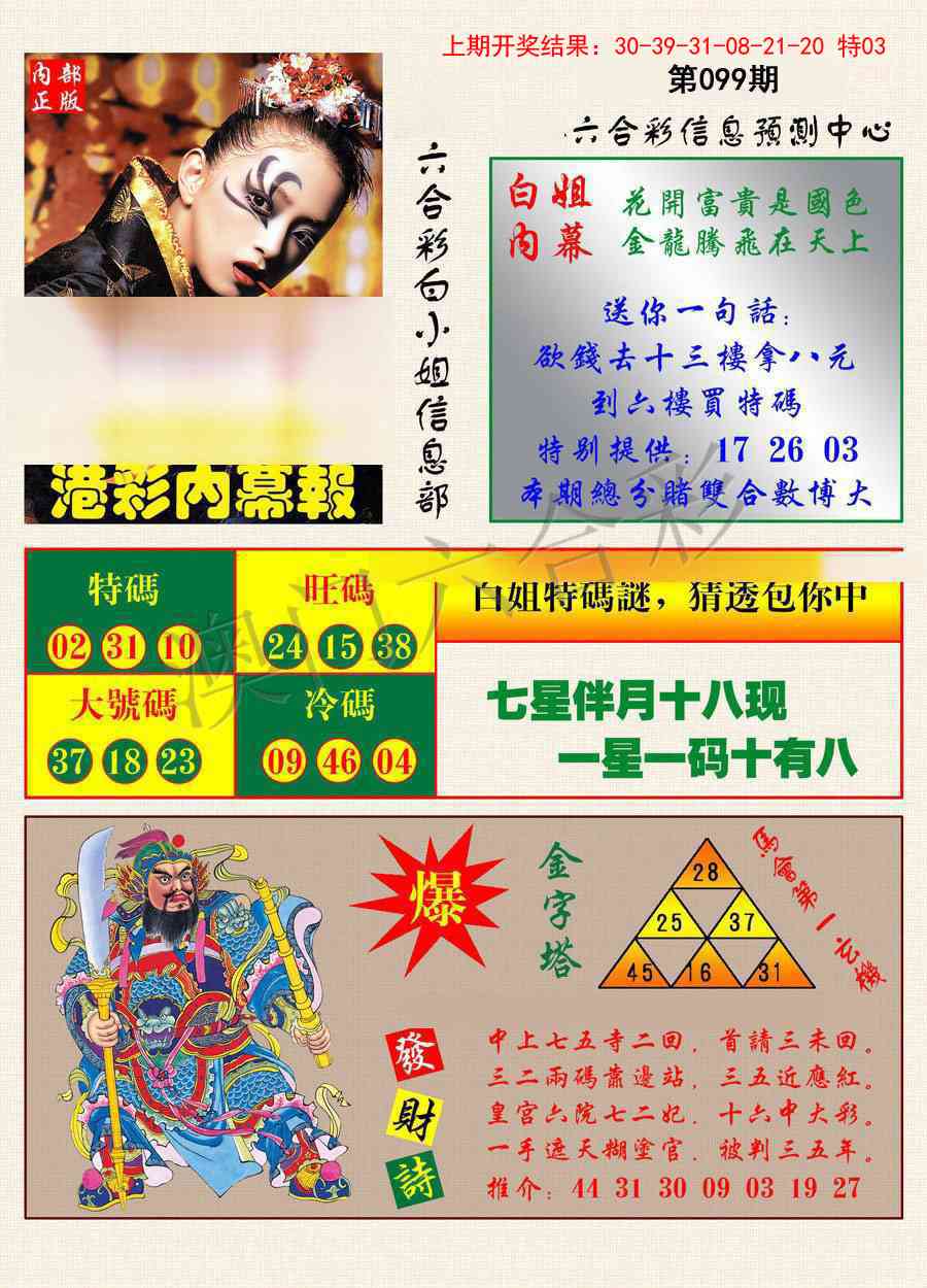 099期港彩内幕报[图]