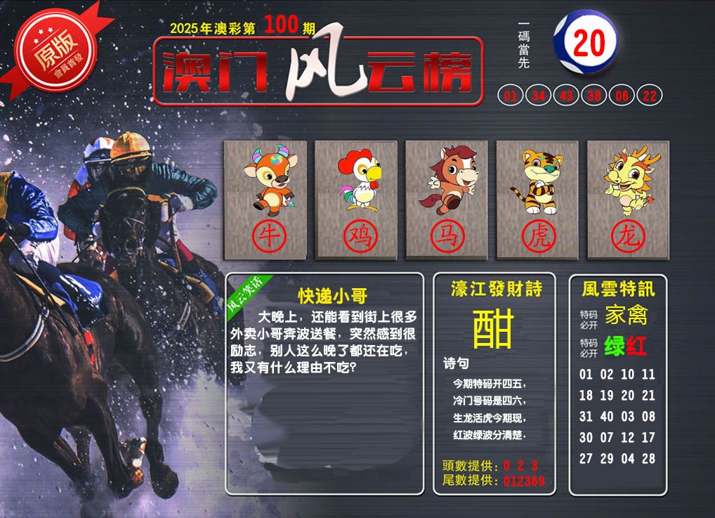 100期澳门风云榜[图]