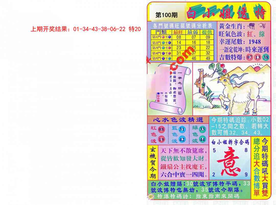 100期白小姐透特[图]