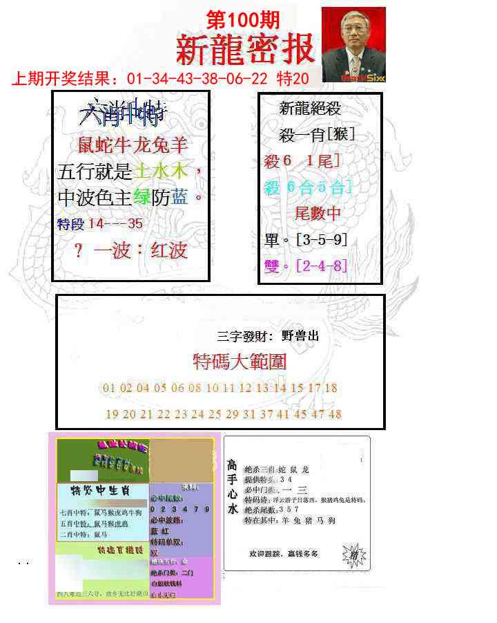 100期新龙密报[图]