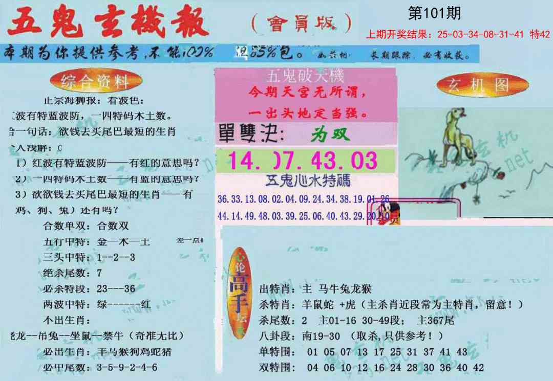 101期新五鬼玄机[图]