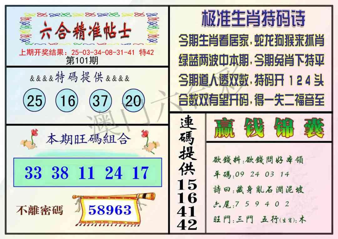 101期精准贴士[图]