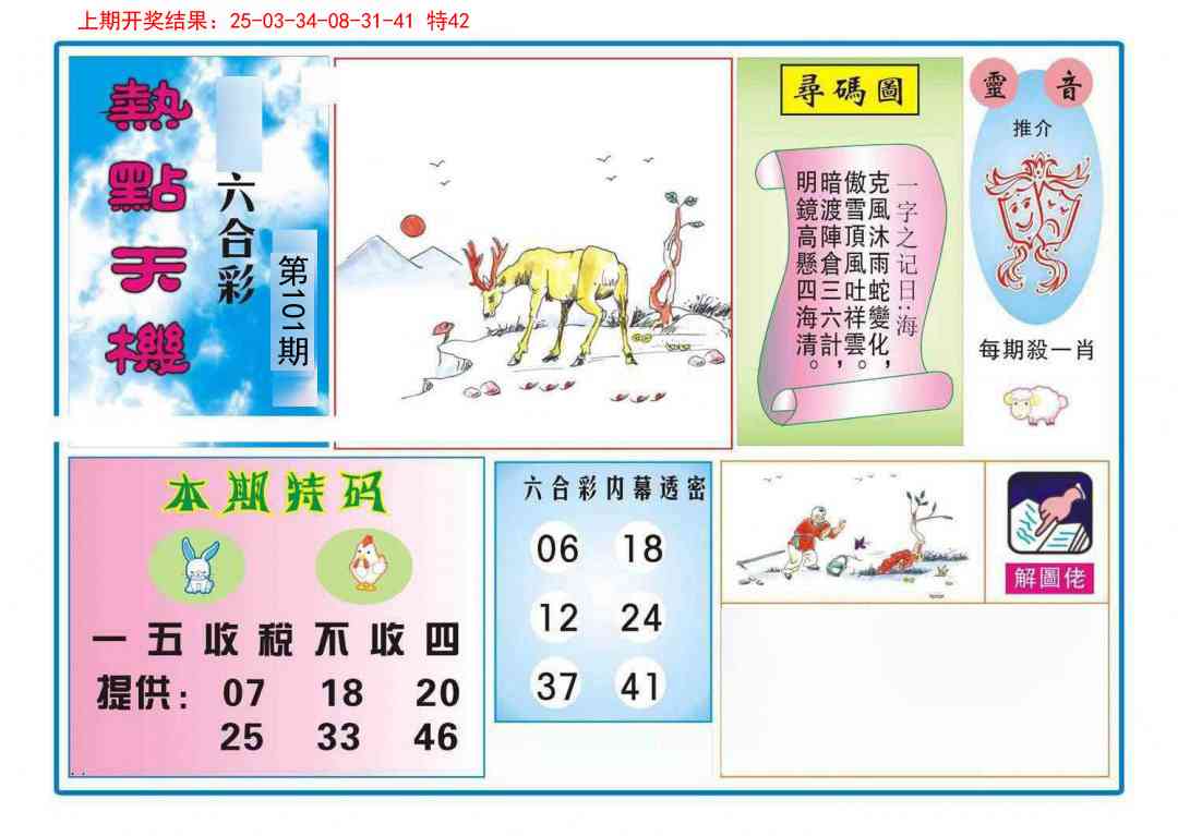 101期热点天机[图]