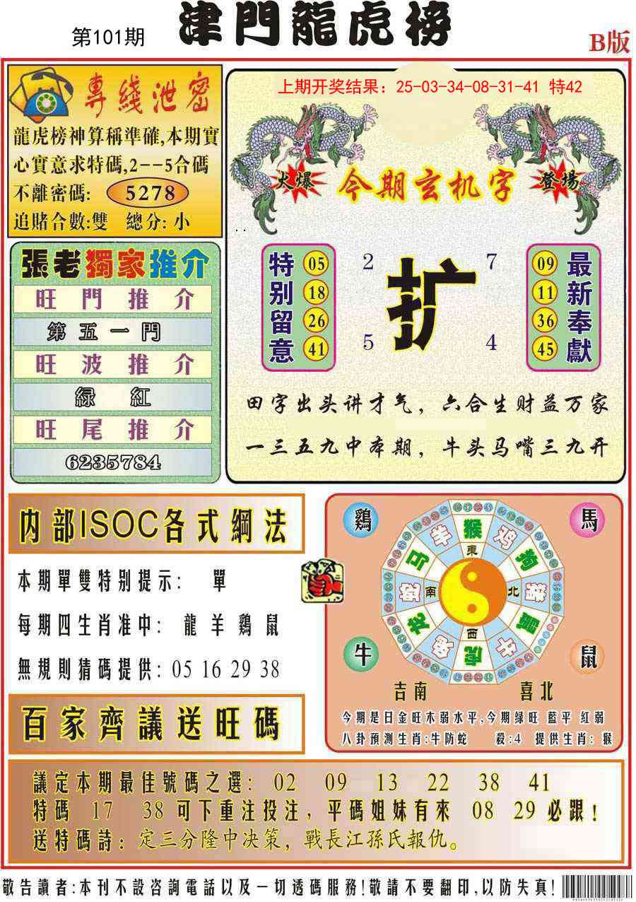 101期津门龙虎榜B[图]