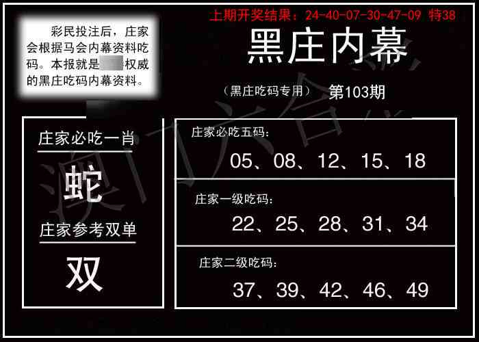 103期黑庄内幕[图]