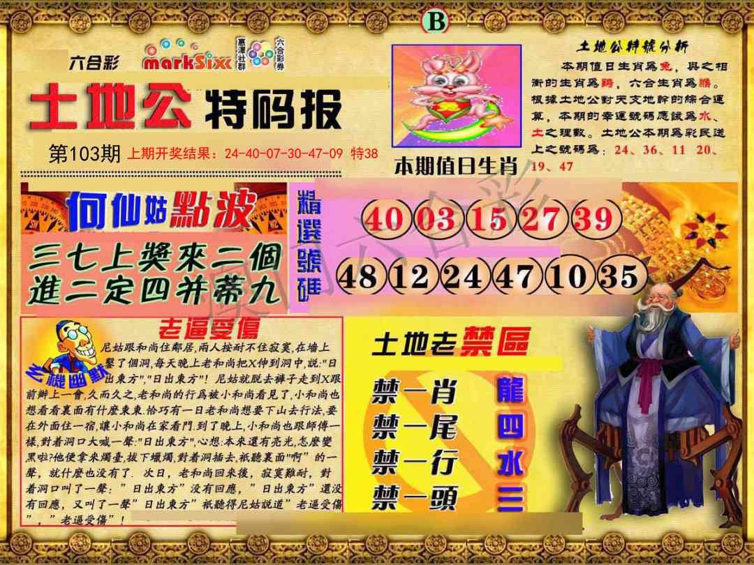 103期土地公特码报B[图]
