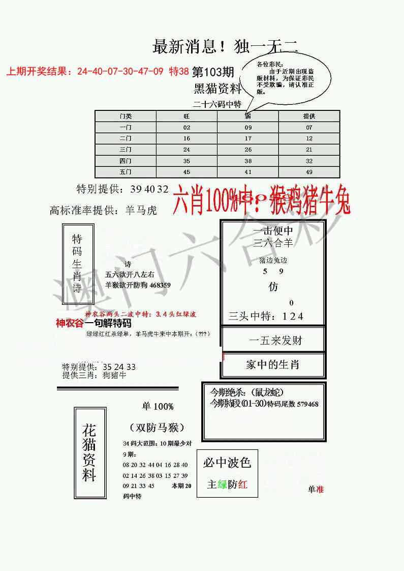 103期独一无二(正)[图]