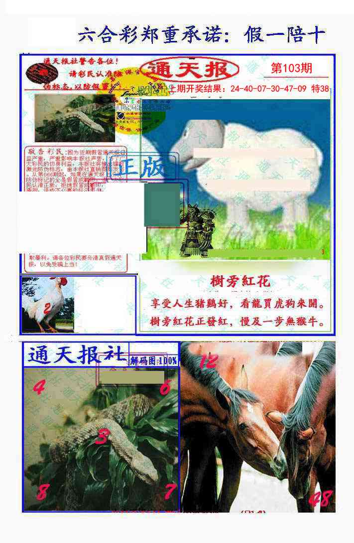103期假一陪十通天报[图]