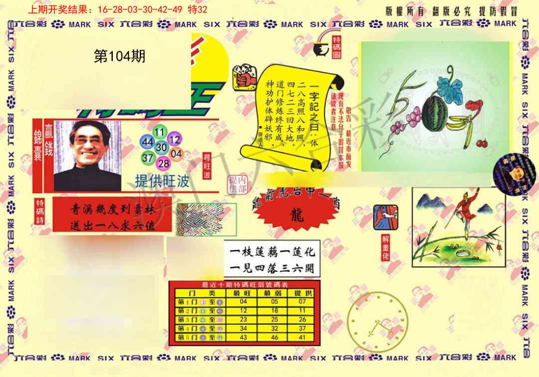 104期心水特码(信封)[图]